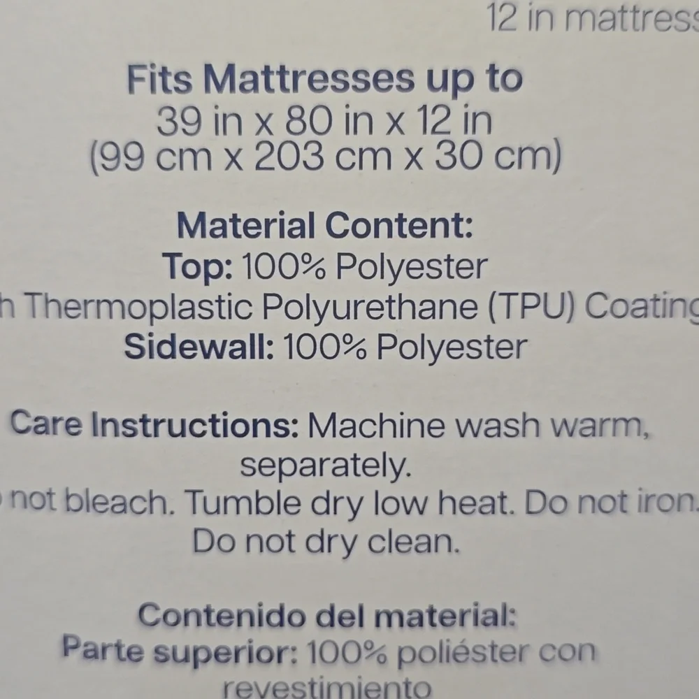 New Arm & Hammer White Terry Waterproof Size Twin/twin XL Mattress‎ Protector